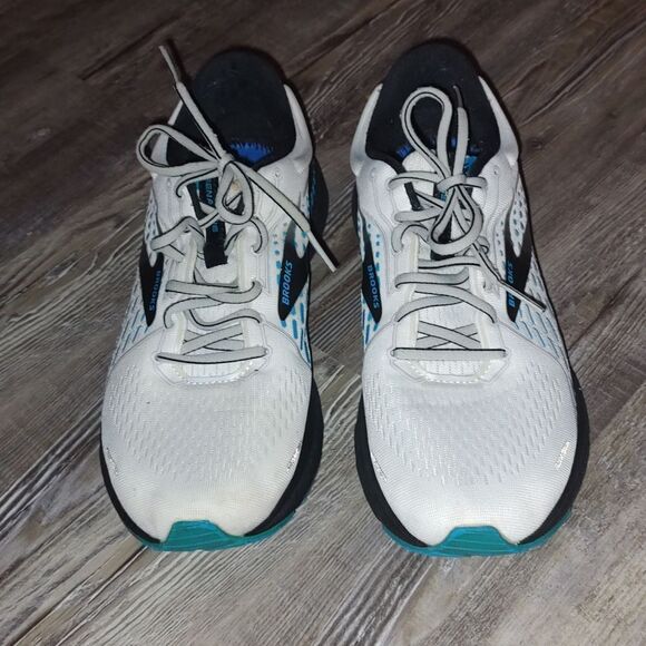 Brooks Adrenaline GTS 21 Road Running Shoes White Blue Black - Picture 2 of 13